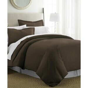 Ienjoy Home Duvet Cover Set Ultra Soft Microfiber Bedding King Brown